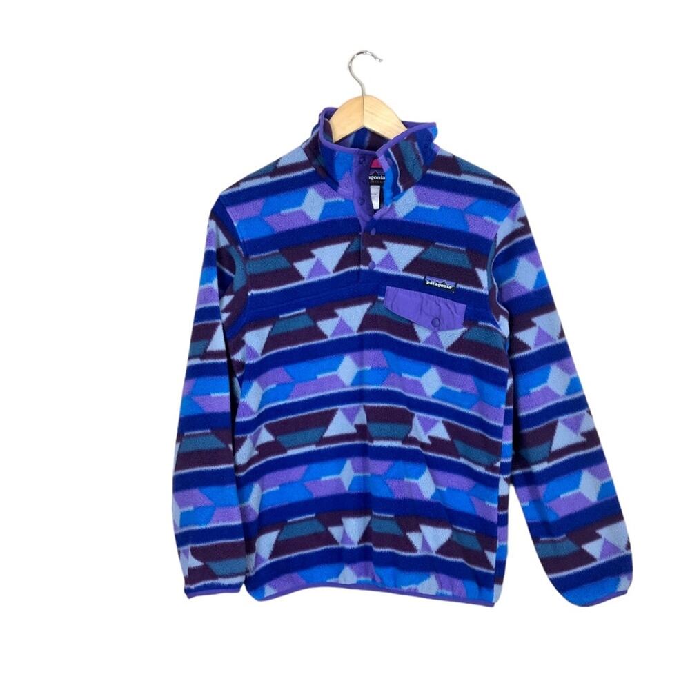 Patagonia Synchilla T Snap Pullover Fleece in Guatemalan Tango Mountain XS